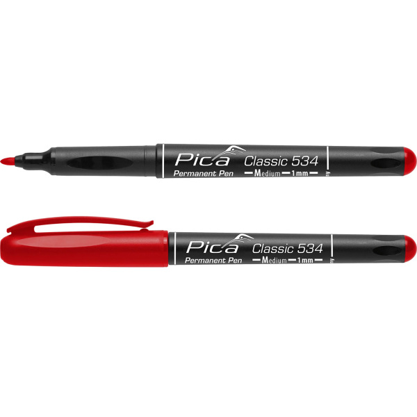 Pica 534/40 Classic Permanent Pen - Rond - Rood - 1mm - Detailed view of the product