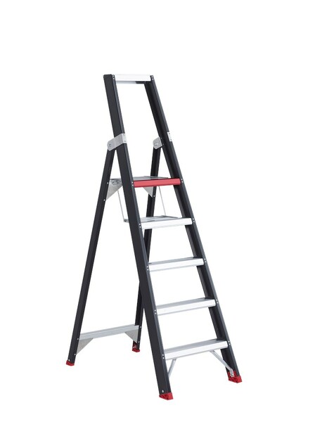 Altrex Taurus TGB 5 Trap - Enkel - Aluminium Met Coating - 5 Treden - Max. Werkhoogte 3.20 M.