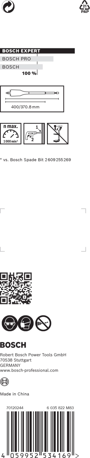 Bosch 2608900342 EXPERT Speedboor Self Cut Speed, Zeskantschacht 14 X 400mm thumbnail 3