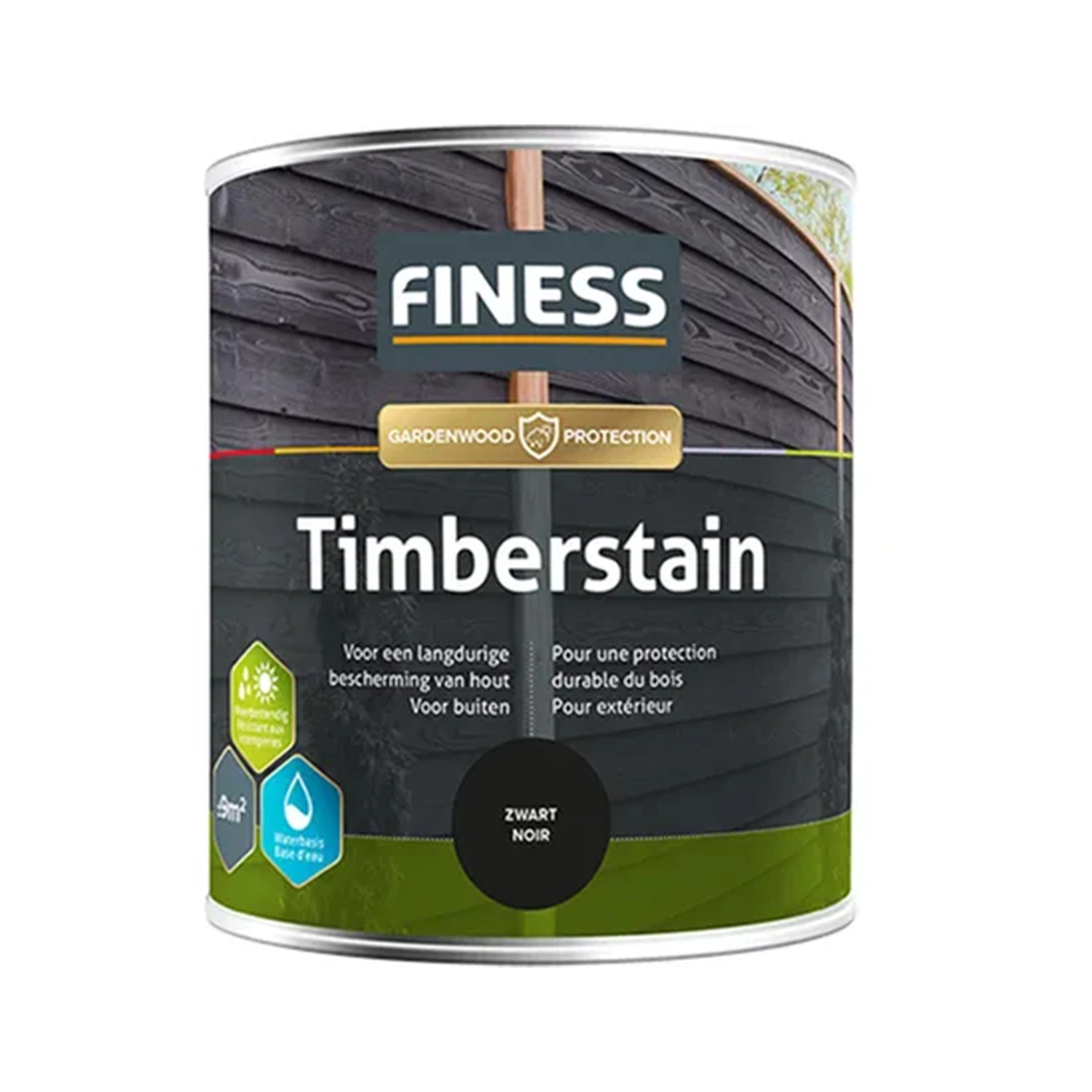 Finess Timberstain - Zwart - 0,75L afbeelding