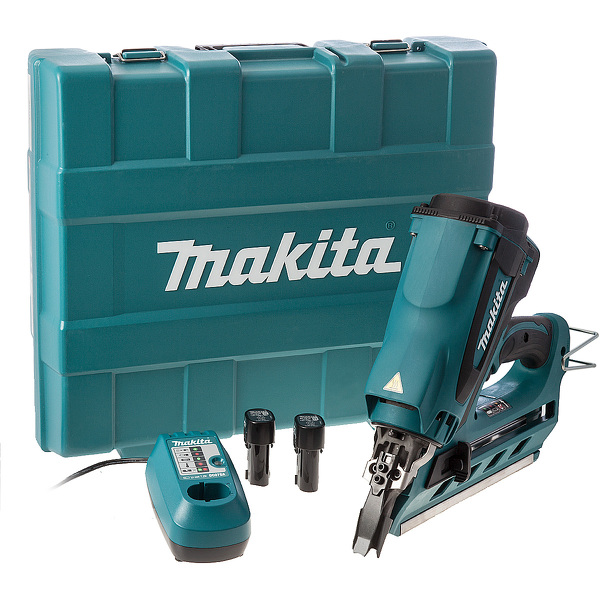 Makita GN900SE 7,2V Li-Ion Accu Gastacker Set (2x 1.0Ah Accu) In Koffer - 50-90mm EAN: 88381097543