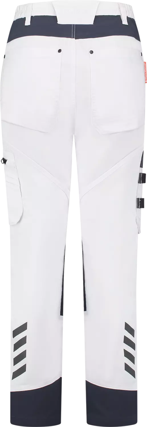Workman 90041 STRETCH Worker Werkbroek P2S Dames - Wit / Navy - Maat 42 (33/32) thumbnail 2
