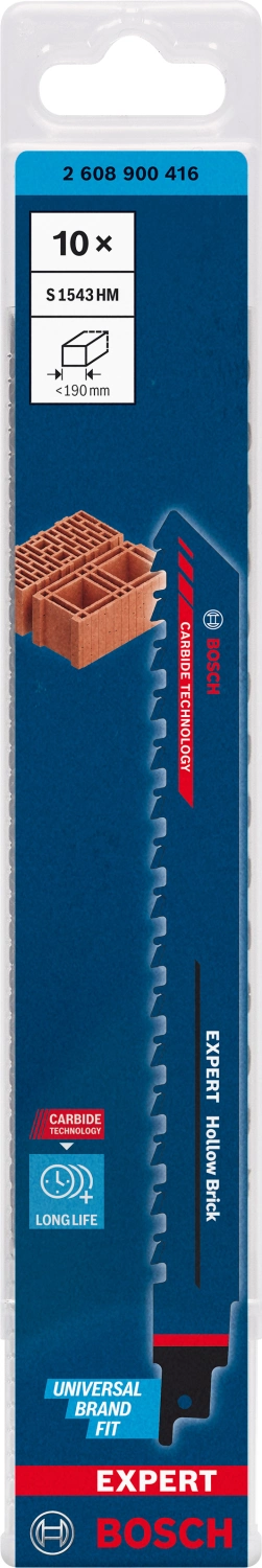 Bosch EXPERT S1543HM Reciprozaagblad - 190mm - Hollow Brick (10st) thumbnail 2