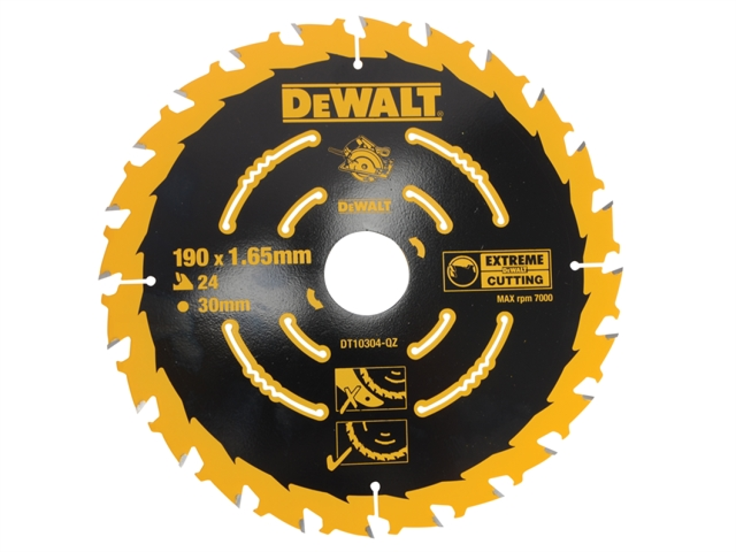 DeWALT DT10304 Extreme Cirkelzaagblad - 190 X 30 X 24T - Hout
