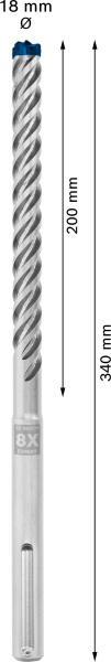 Bosch 2608900221 EXPERT Hamerboor SDS Max-8X - 18x200x340mm - Detailed view of the product