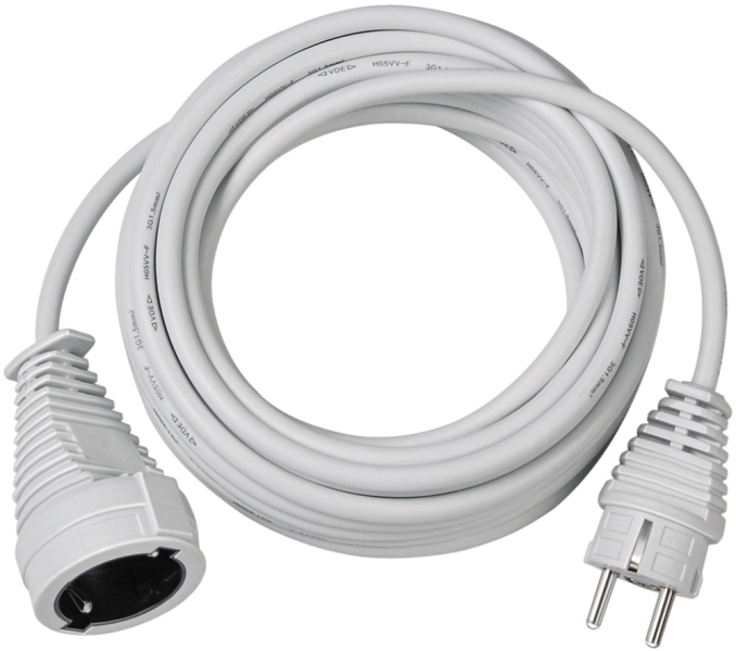 Brennenstuhl 1168440 Kwaliteits Kunststof Verlengsnoer Wit - H05VV-F 3G1,5 - 5m