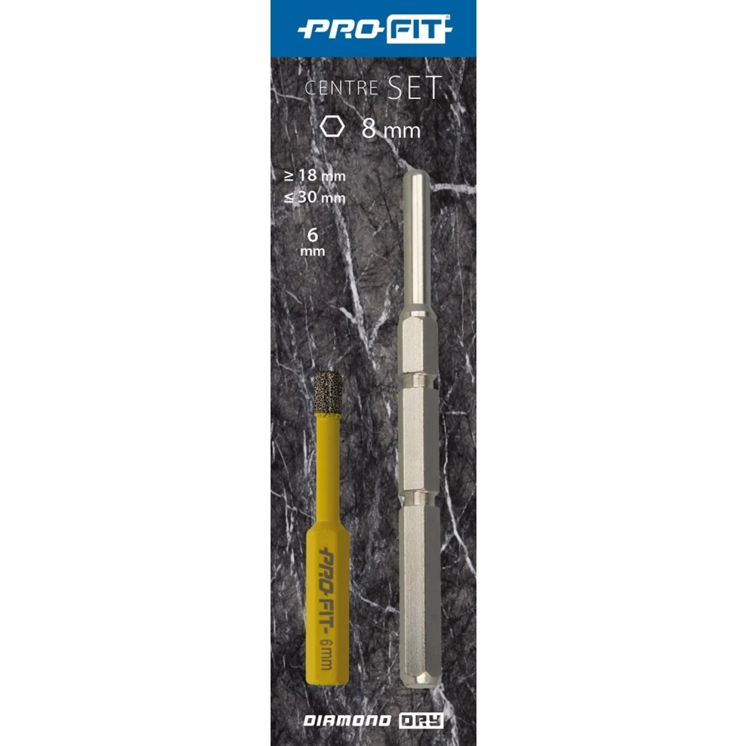 ProFit DDC1DDSET Click&Drill'Heavy Duty'Geleidepen Met 6mm Diamond Dry Boor