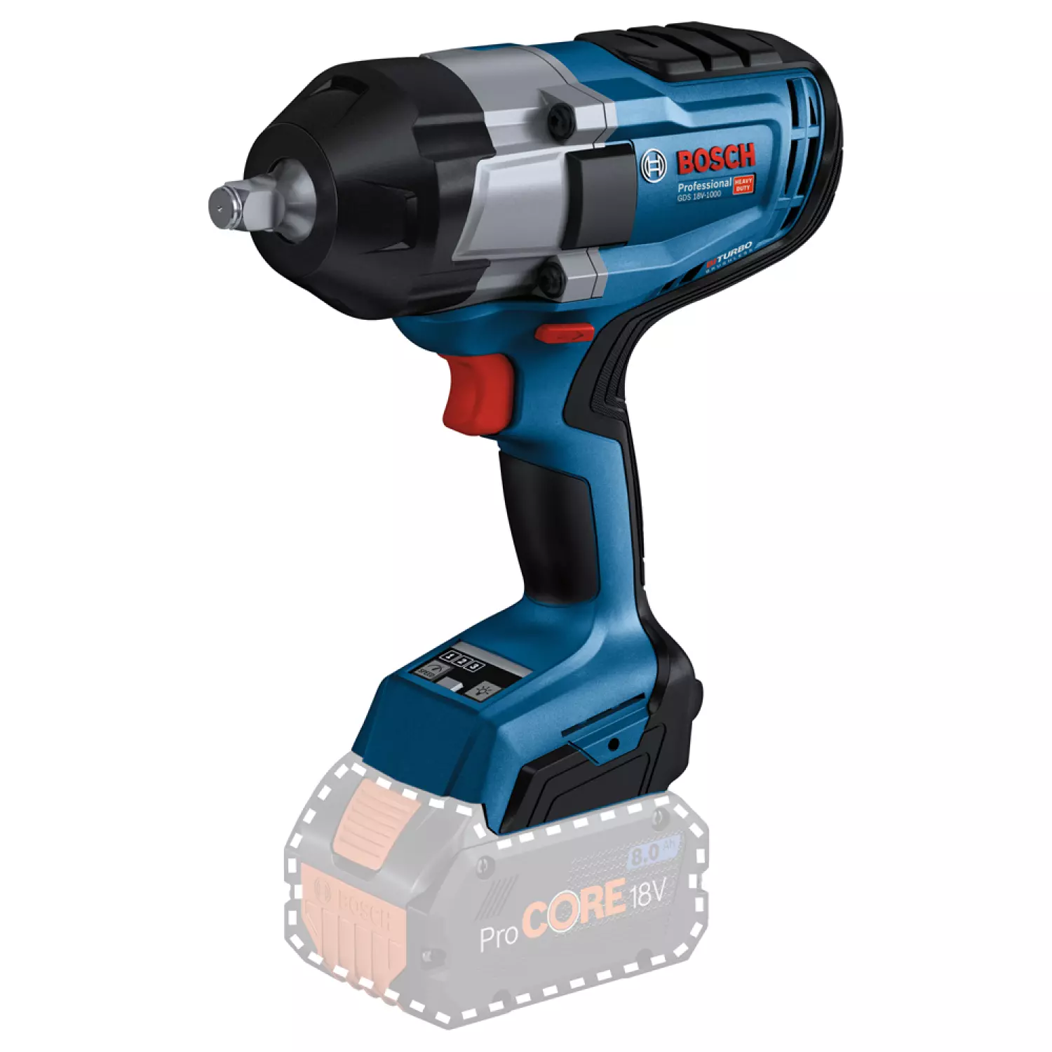 Bosch GDS 18V-1000 18V Li-Ion Accu BiTurbo Slagmoeraanzetter Body - M24 - 1/2''- Koolborstelloos