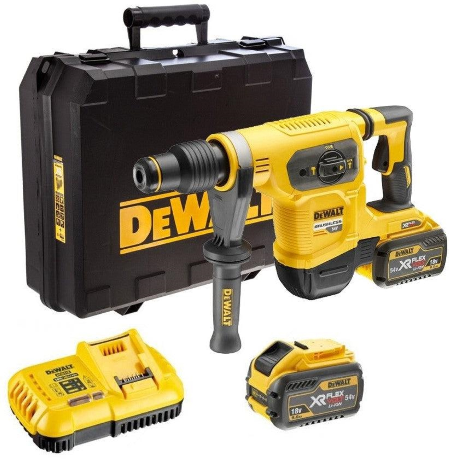 DeWALT DCH481X2 54V Li-ion Accu XR FlexVolt SDS-max Combihamer Set (2x 9.0Ah) In Koffer - 6J - Koolborstelloos