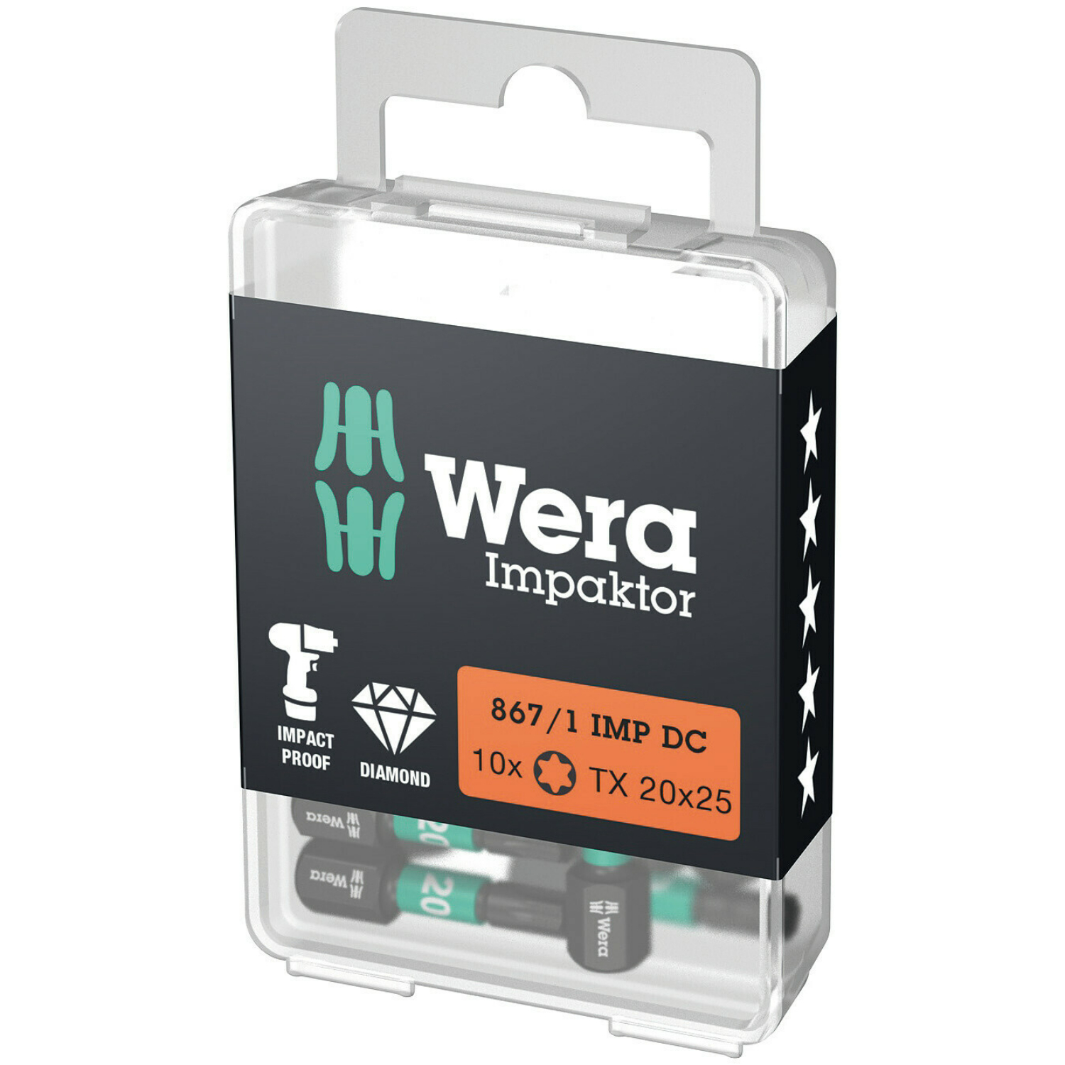 Wera 5057624001 1/4"Torx Impaktor Diamant Bit - T20 X 25mm (10st)