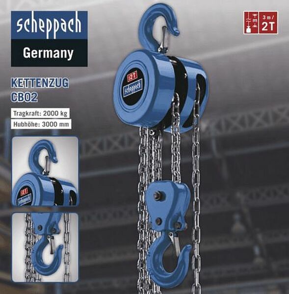 Scheppach CB02 Katrol Kettingtakel - 2000kg - Detailed view of the product