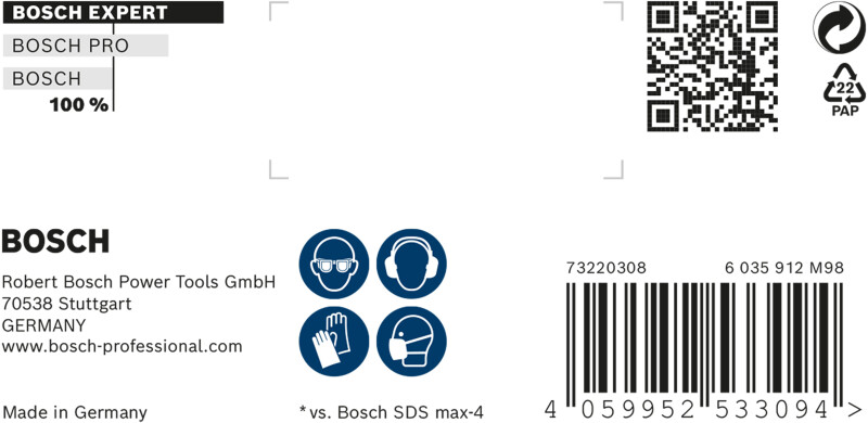 Bosch 2608900235 EXPERT Hamerboor SDS Max-8X - 22x600x720mm - Detailed view of the product