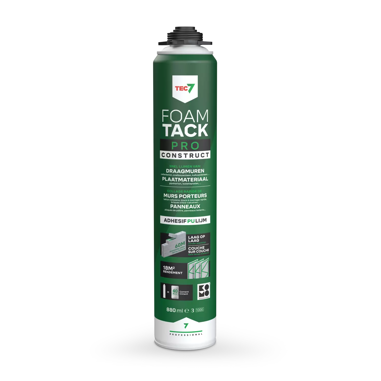 TEC7 FoamTack Pro Construct Lijmschuim - 880ml