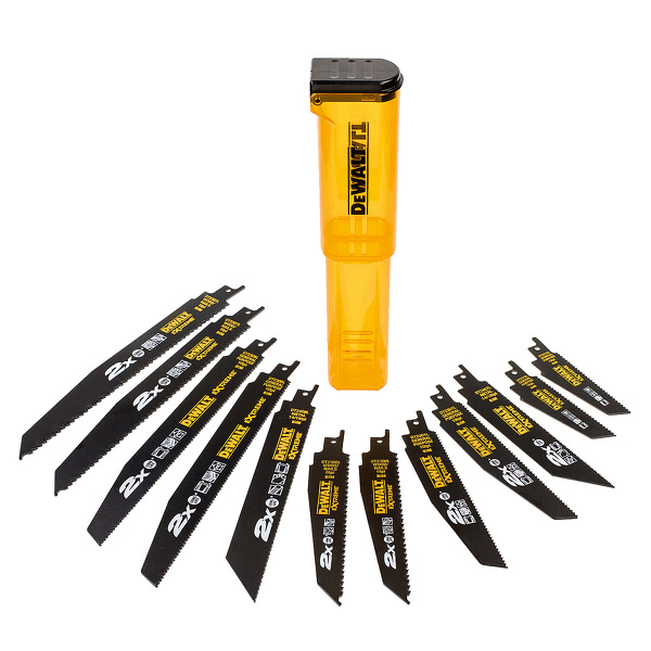 DeWALT DT2441L 12 Delige Reciprozaagbladen Set In Koker - Hout/Metaal/Hout Met Spijkers EAN: 5035048088685