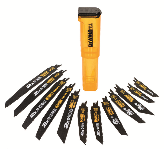 DeWALT DT2441L 12 Delige Reciprozaagbladen Set In Koker - Hout/Metaal/Hout Met Spijkers - Detailed view of the product