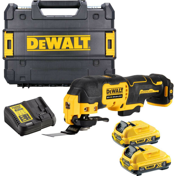 DeWALT DCS353D2-QW 12V Li-ion XR Accu Multitool Set (2x 2.0Ah) Met 35-delige Accessoireset In TSTAK Koffer