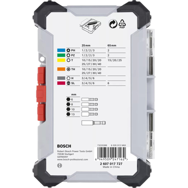 Bosch 2607017727 43-delige Bit- En Dopsleutelset - Detailed view of the product