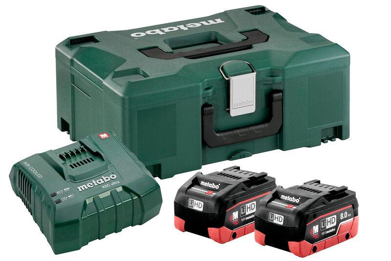 Metabo 685131000 18V LiHD Accu Starterset (2x 8,0Ah) + Lader EAN: 4007430334275