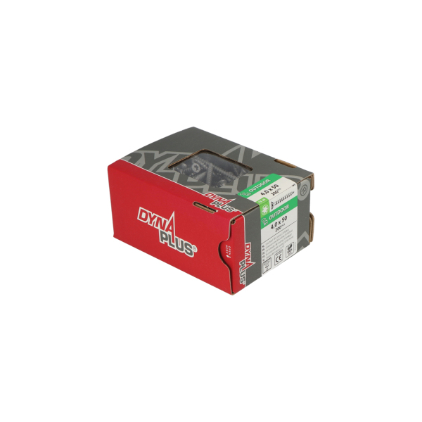 DynaPlus 0281.08.25901 Unischroef - TX20 - 4.0 X 50mm - Platkop - Voldraad - Gecoat (200st) - Detailed view of the product