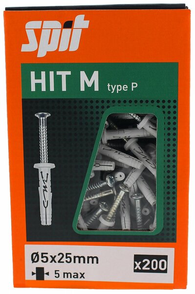 Spit 050116 Slagplug Hit M Met Kraag - 5 X 25mm - PZ2 (200st) - Detailed view of the product