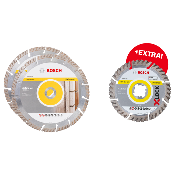 Bosch 061599760Z Diamantschijf 230 Mm (2st) + 125 Mm X-lock (1st)