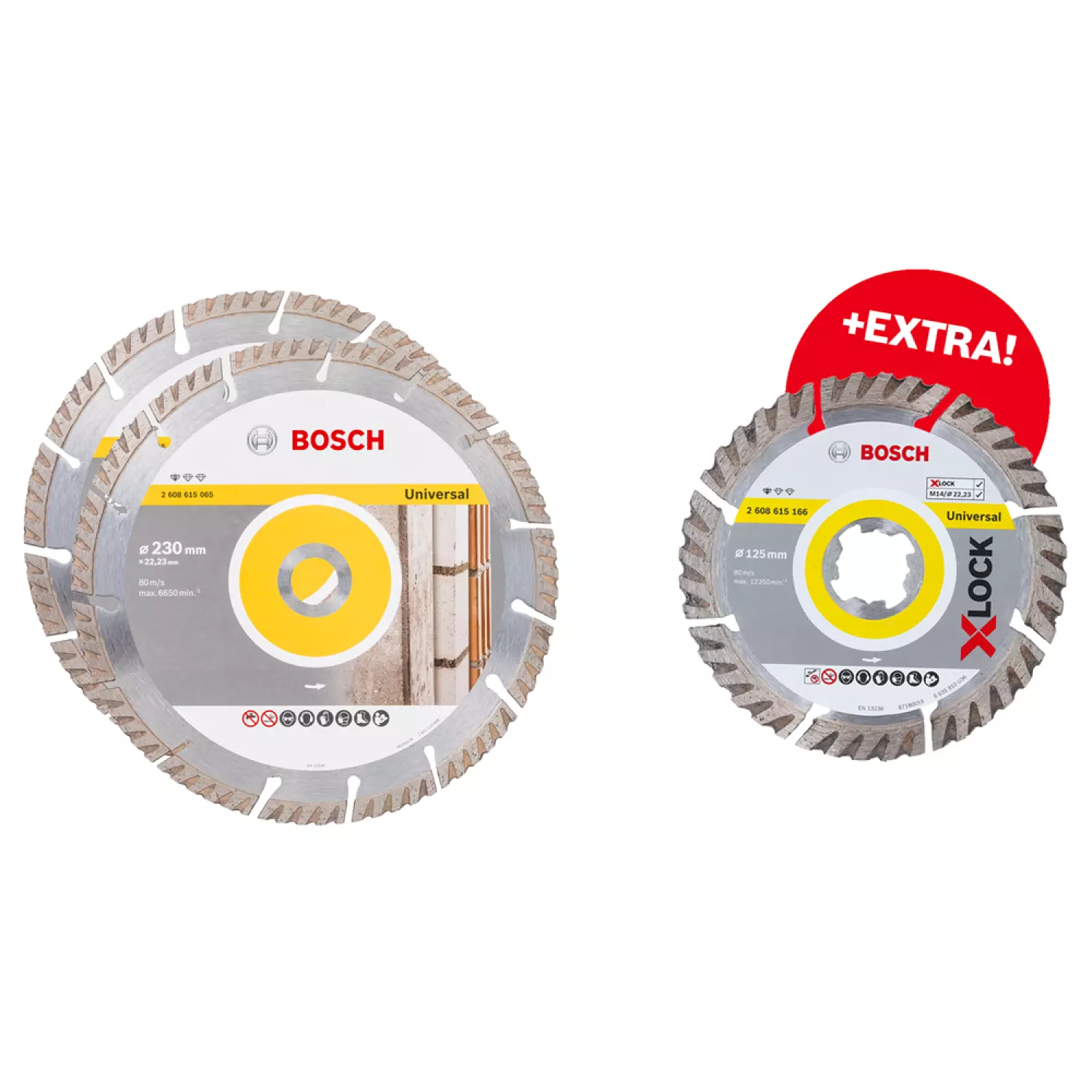 Bosch 061599760Z Diamantschijf 230mm (2st) + 125mm X-lock (1st)