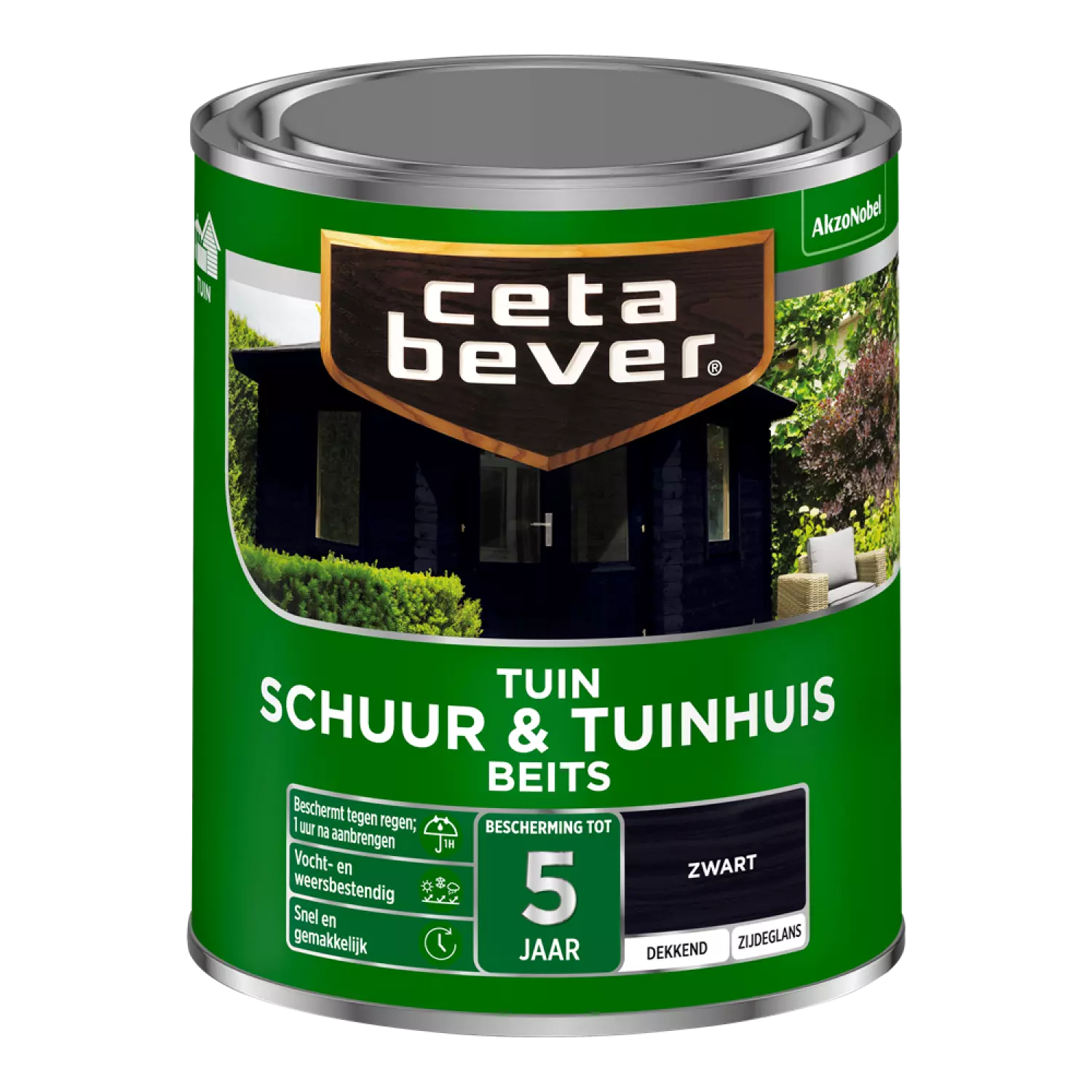 Cetabever Schuur&Tuinhuis Beits Dekkend - Zwart - 0,75L