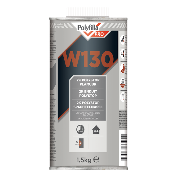 Polyfilla W130 Polystop Plamuur 1,545 Kg (Blik + Verharder)