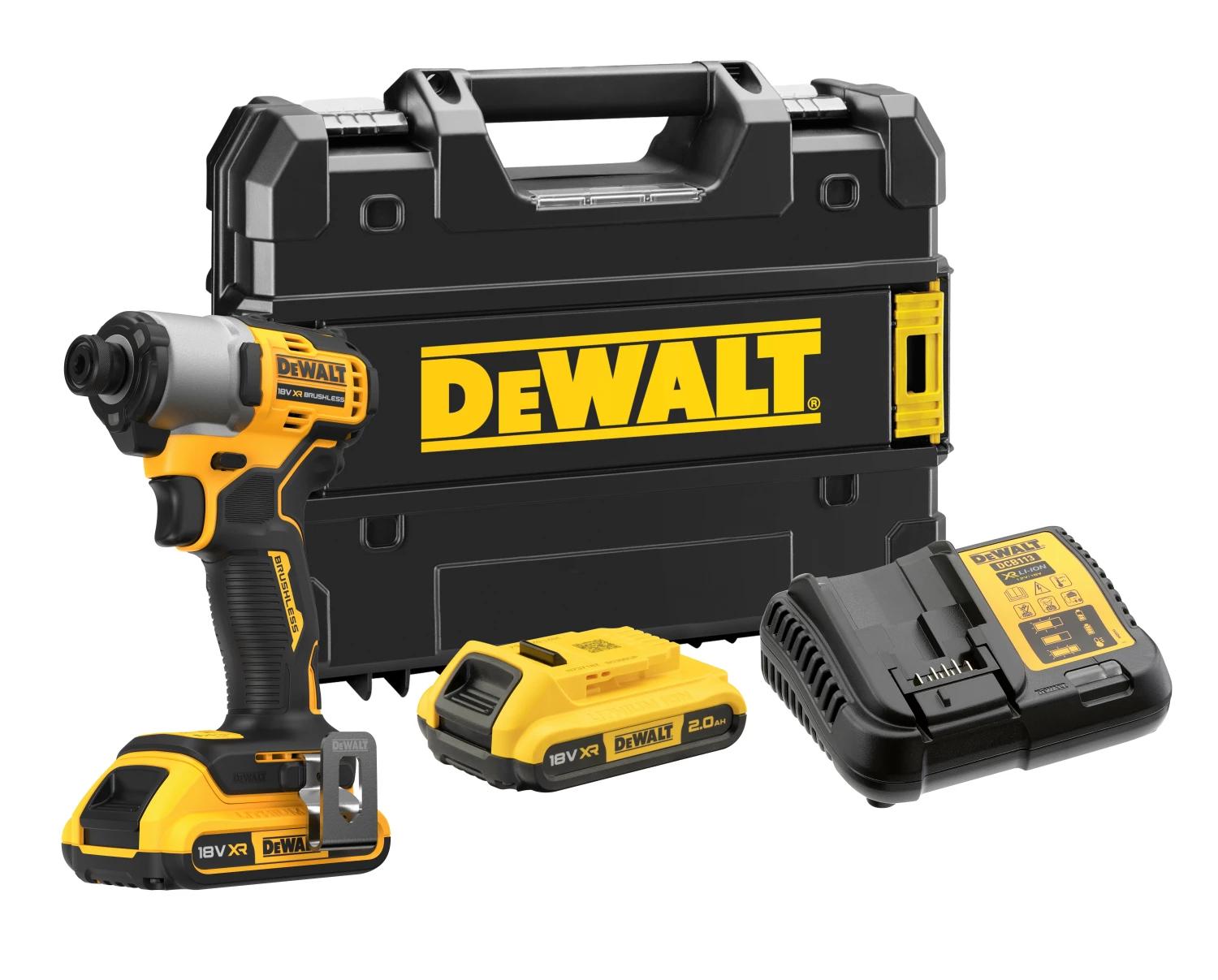DeWALT DCF840D2T-QW 18V Li-ion XR Accu Slagschroevendraaier Set (2x 2.0Ah) In TSTAK Koffer - Koolborstelloos