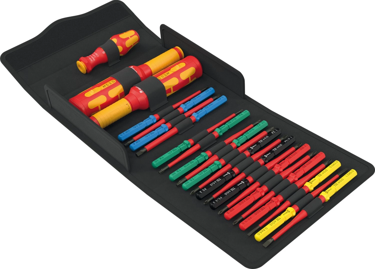 Wera 05006633001 23-delige Kraftform Kompakt VDE Safe-Torque Speed Schakelkast Set 1 Wisselklingenset In Etui