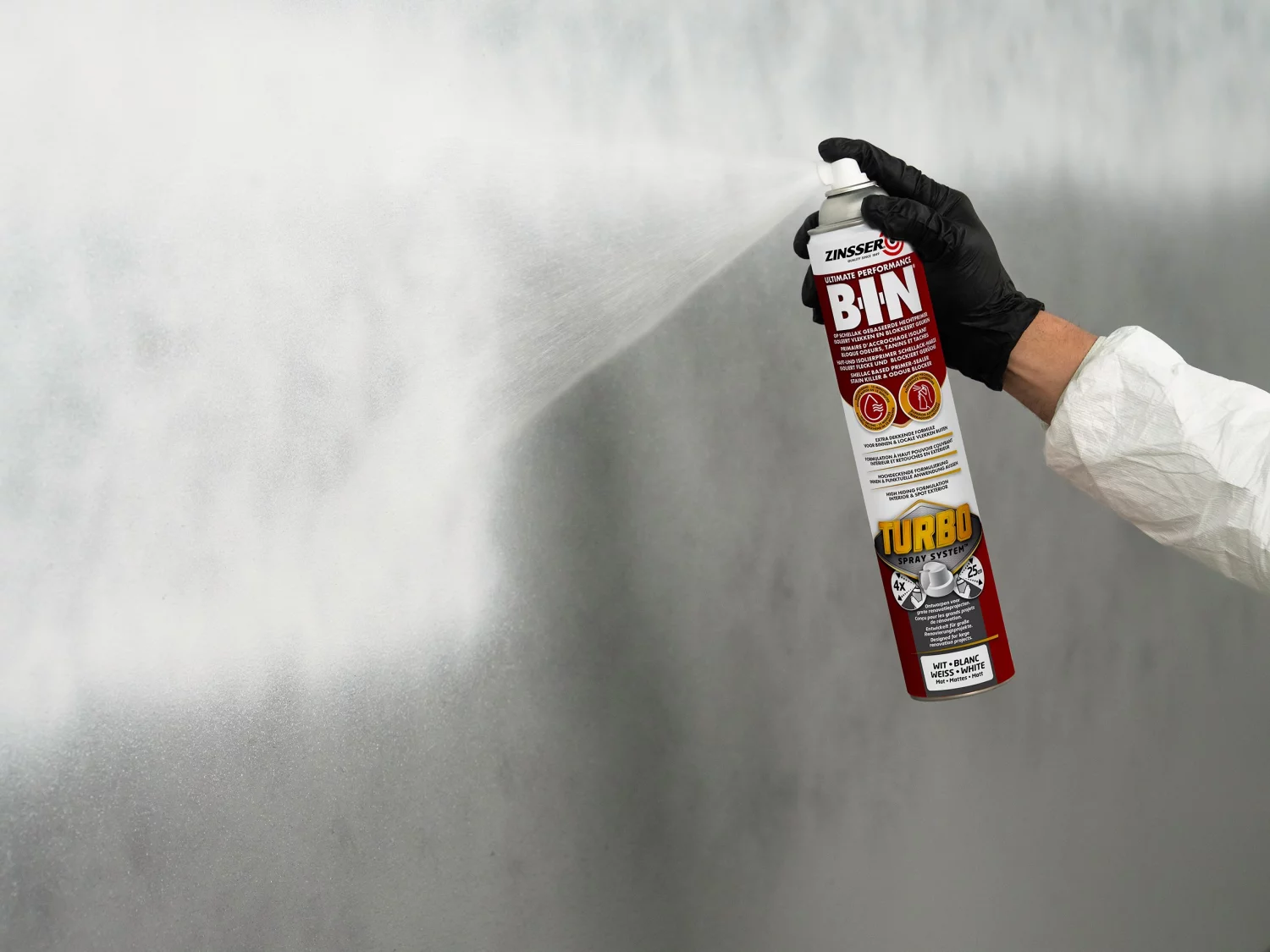 Zinsser B-I-N Turbo Spray Primer - Wit - 0,75L thumbnail 2