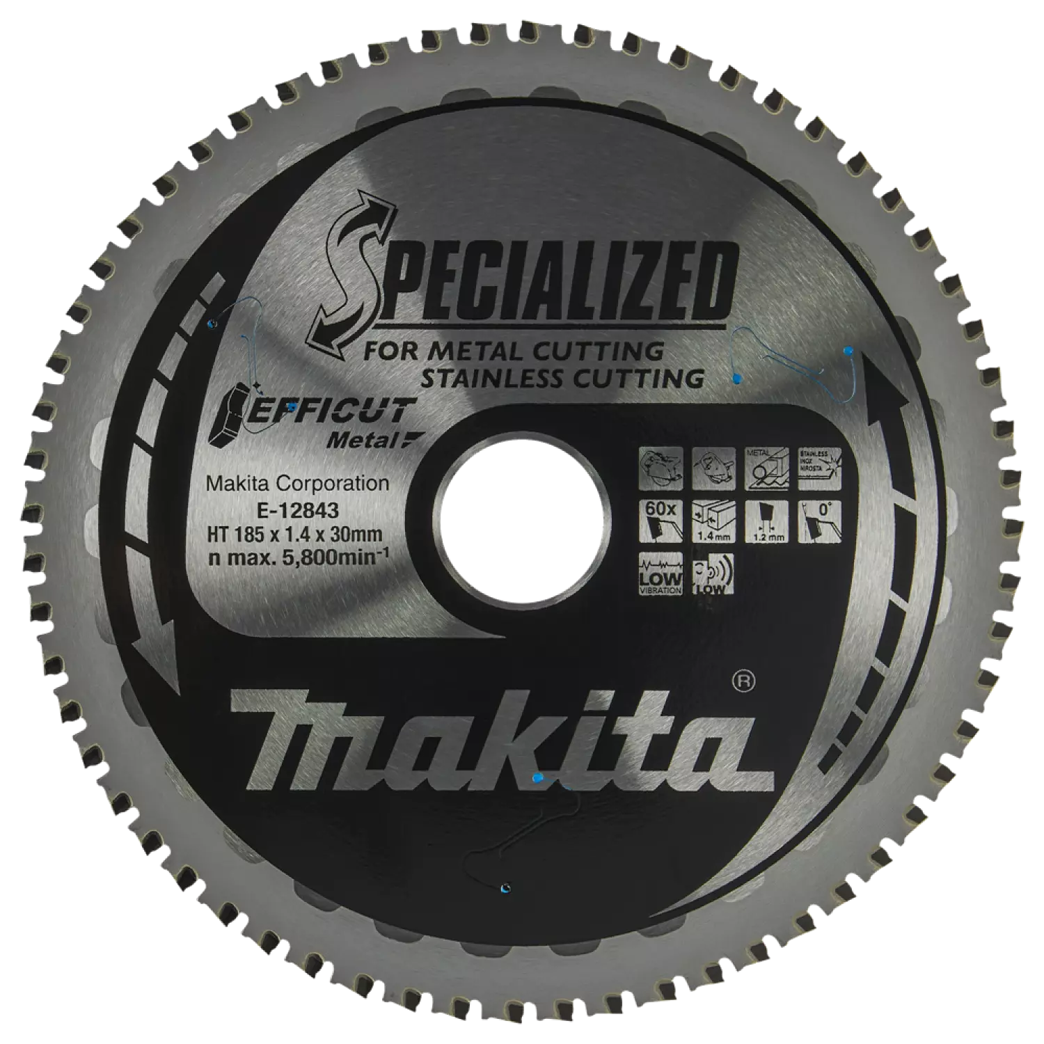 Makita E-12843 Efficut Cirkelzaagblad RVS/Staal - 185x30x1,4mm 60T thumbnail 4