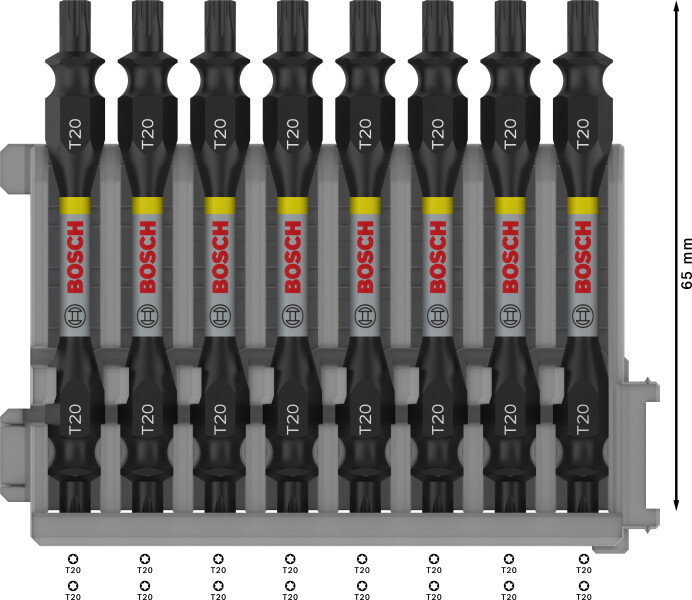 Bosch 2608522339 8-delige Schroefbitset - T20 - 65mm - Detailed view of the product