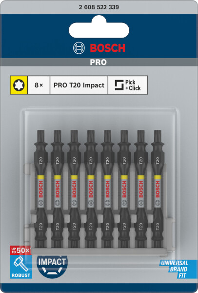 Bosch 2608522339 8-delige Schroefbitset - T20 - 65mm - Detailed view of the product