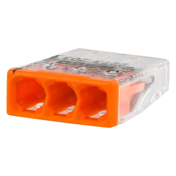 Wago 2273-203 Lasklem 3-polig - 3-gaats - 3 X 0.5 - 2.5 Mm² - Transparant-oranje (100st)