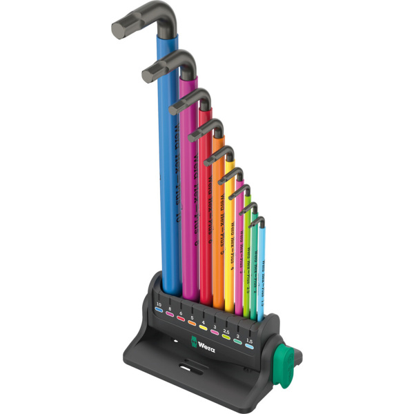 Wera 05133165001 10-delig 950/9 Hex-Plus Multicolour 3 Blacklaser Inbussleutelset - 1,5-10mm