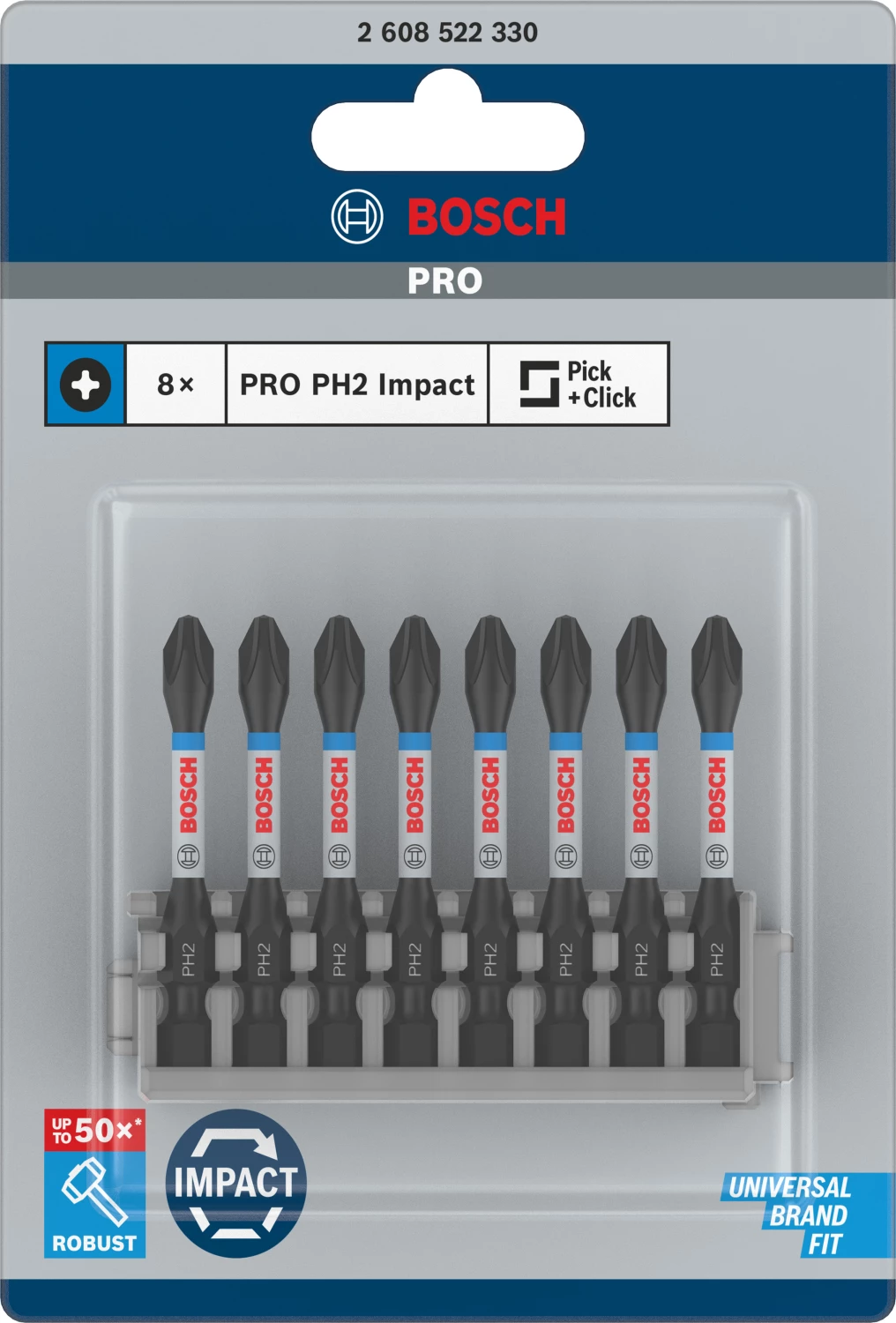 Bosch 2608522330 Impact Control Bits - PH2 X 50mm (8st) thumbnail 2