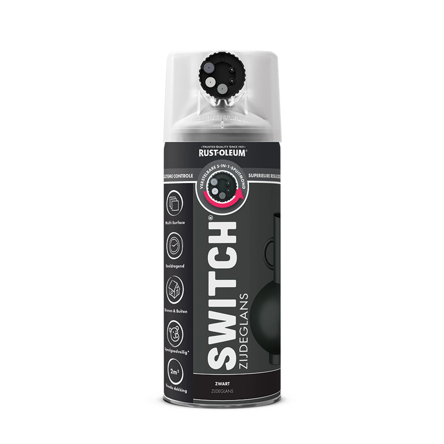 Rust-Oleum Switch Spuitlak - Zijdeglans Zwart - 400ml