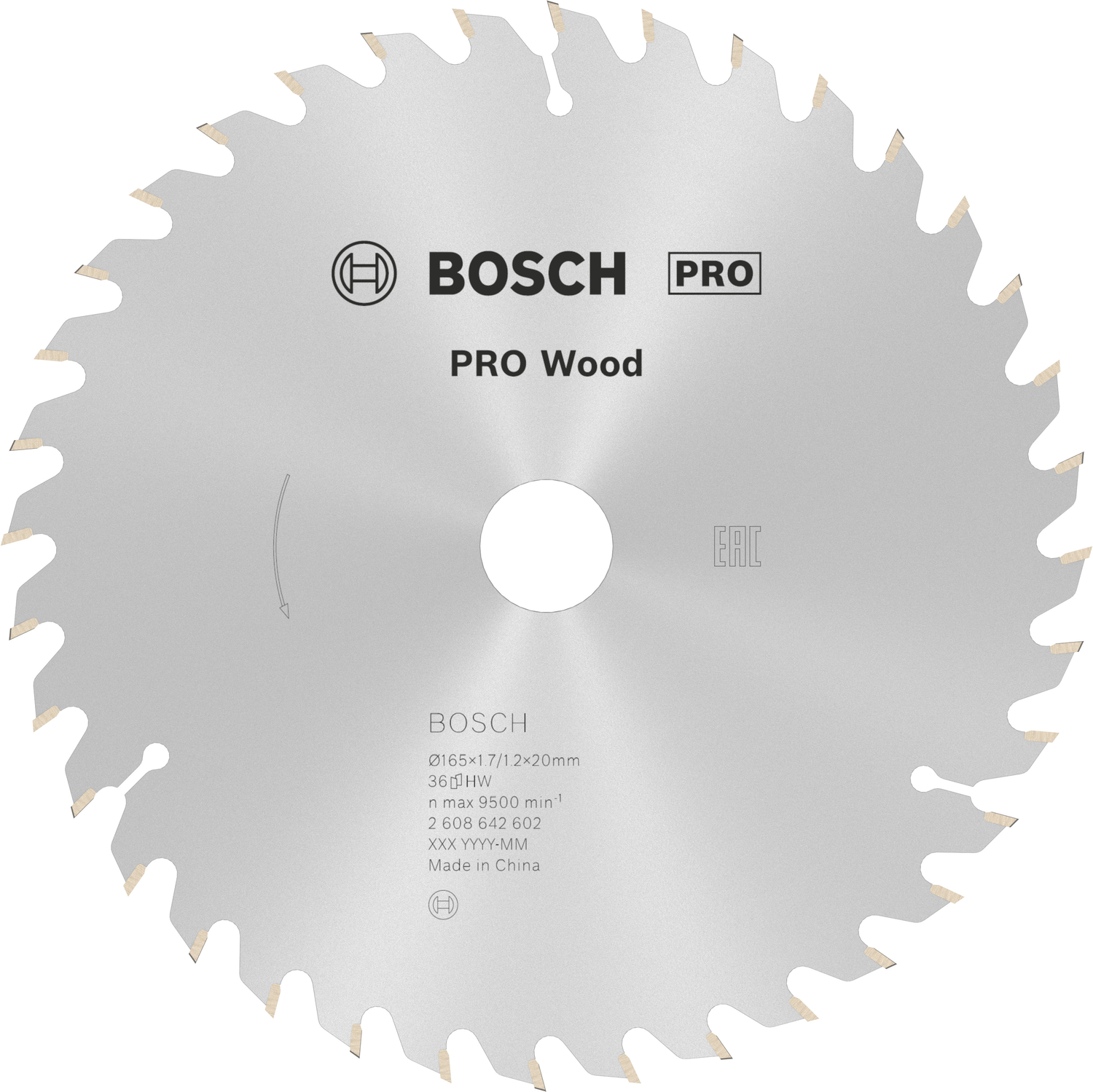 Bosch 2608642602 Pro Wood Cirkelzaagblad - 165 X 20 X 36T - Hout
