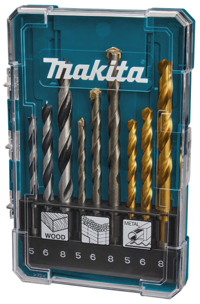 Makita D-71962 9-delige Borenset Steen/Hout/Metaal - Detailed view of the product
