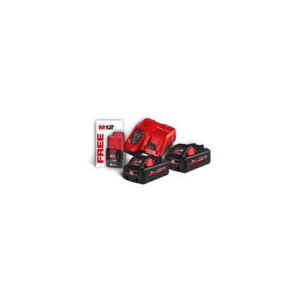 Milwaukee M18 HNRG-302 18V Li-Ion High Output NRG Starterset (2x 3.0Ah Accu) + Snellader EAN: 4058546286996