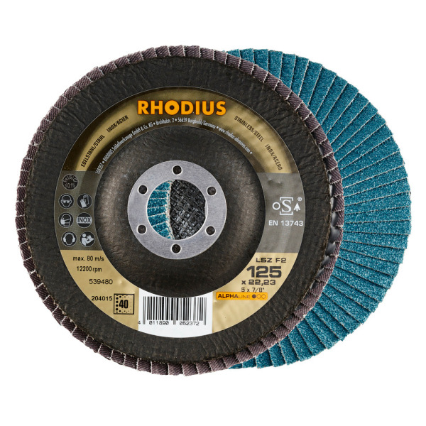 Rhodius 204018 ALPHAline I LSZ F2 Lamellenslijpschijf - K60 - 125 X 22,23mm - Ferro (10st)