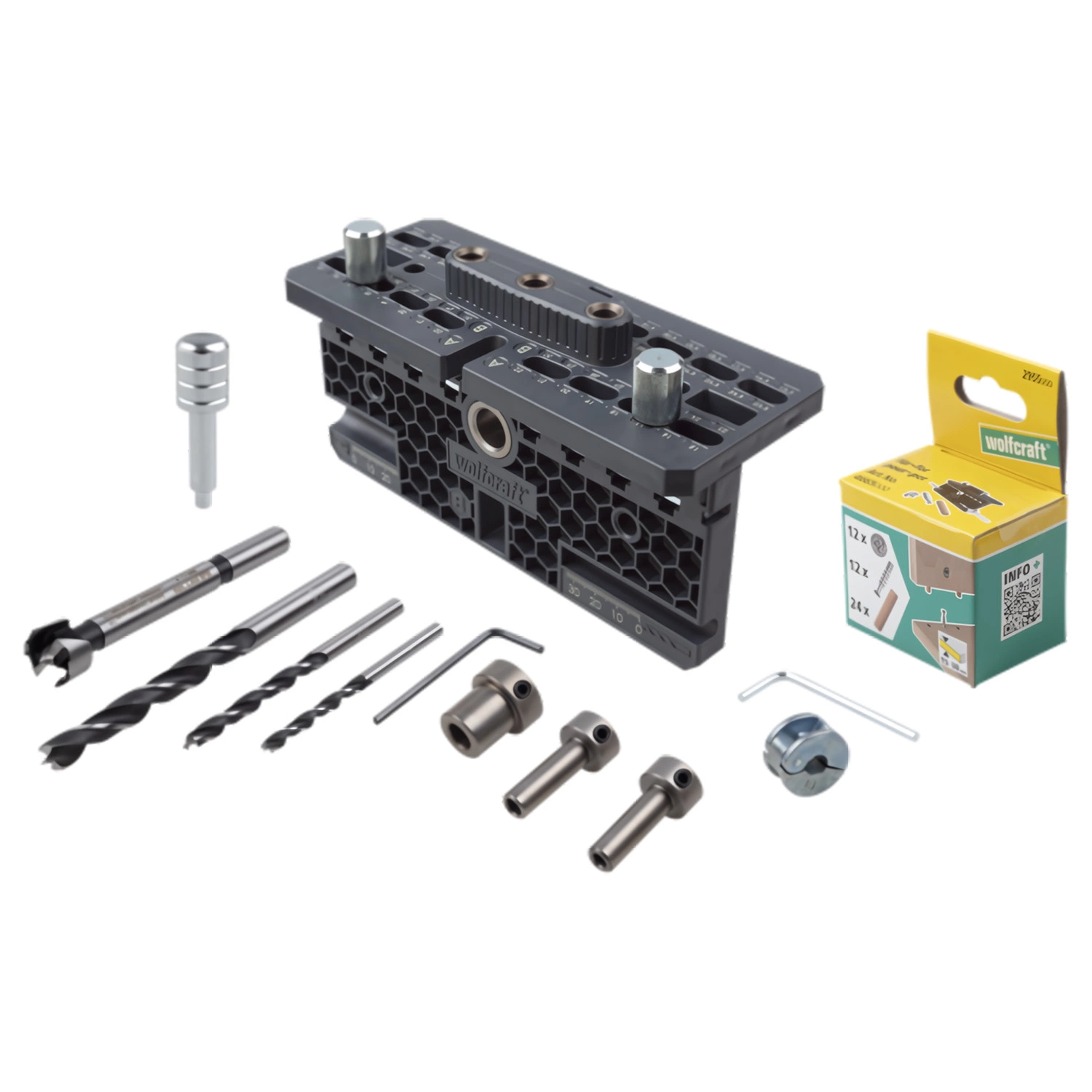 Wolfcraft 4665000 53-delige Meubelverbinding Set Voor Excenter-meubelverbindingen afbeelding