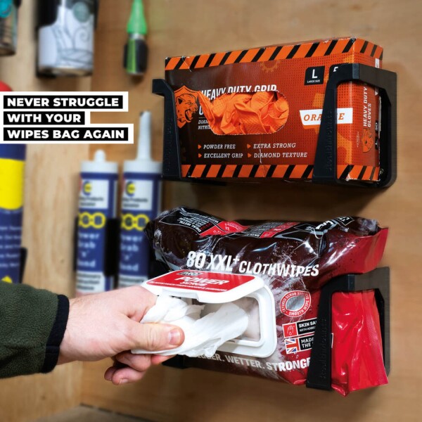 StealthMounts OM-WH-BLK-2 Wipe / Handschoen Doos / EHBO Kit Houder - Zwart - 2 Stuks - Detailed view of the product