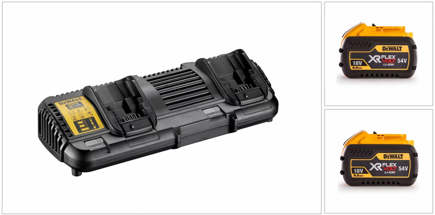 DeWALT DCB132X2 18 / 54V FlexVolt Li-Ion Accu Starterset (2x 9.0Ah) + Duolader