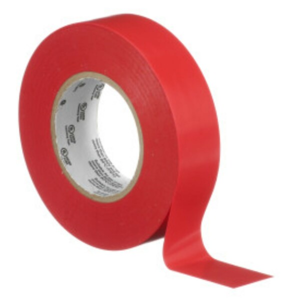 3M 165 Temflex Vinyl Isolatietape Rood - 20m X 19mm - Detailed view of the product