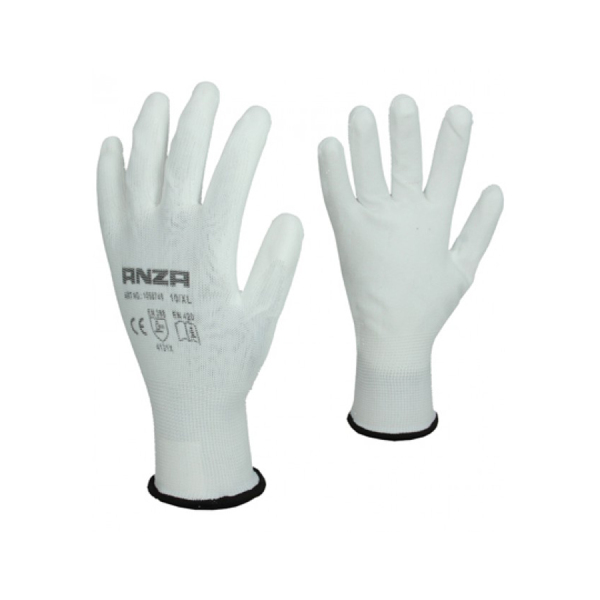 anza schilder handschoen nylon-pu wit 08/m