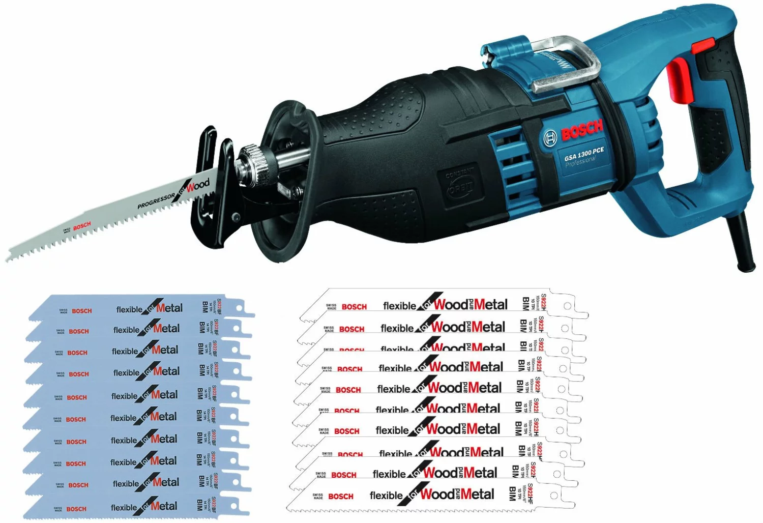 Bosch GSA 1300 PCE Reciprozaag In Koffer Incl. 20 Zaagbladen - 1300W - Snelwissel
