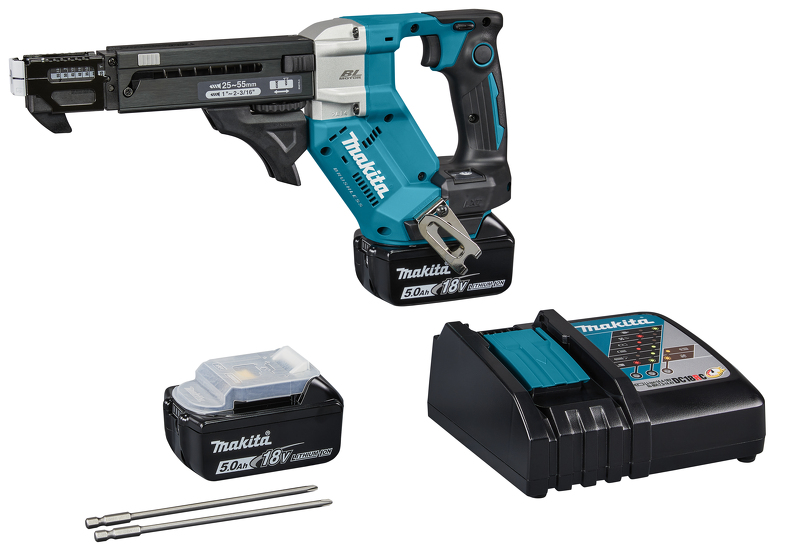 Makita DFR551RTJ 18V Li-Ion Accu Schroefautomaat Set (2x 5,0Ah) In Mbox - 25-55mm