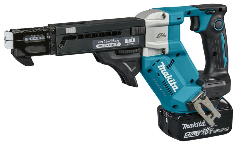 Makita DFR551RTJ 18V Li-Ion Accu Schroefautomaat Set (2x 5,0Ah) In Mbox - 25-55mm - Detailed view of the product